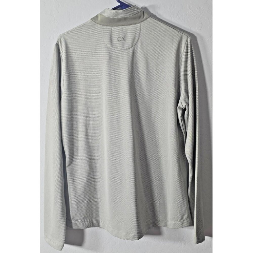 Cutter & Buck CB DryTec Men’s XL Snap Polo Gray Brown Stripe UV Quick-Dry - Picture 11 of 16